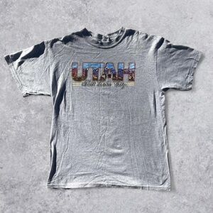 Vintage Utah Salt Lake City Graphic T-Shirt Anvil Large USA